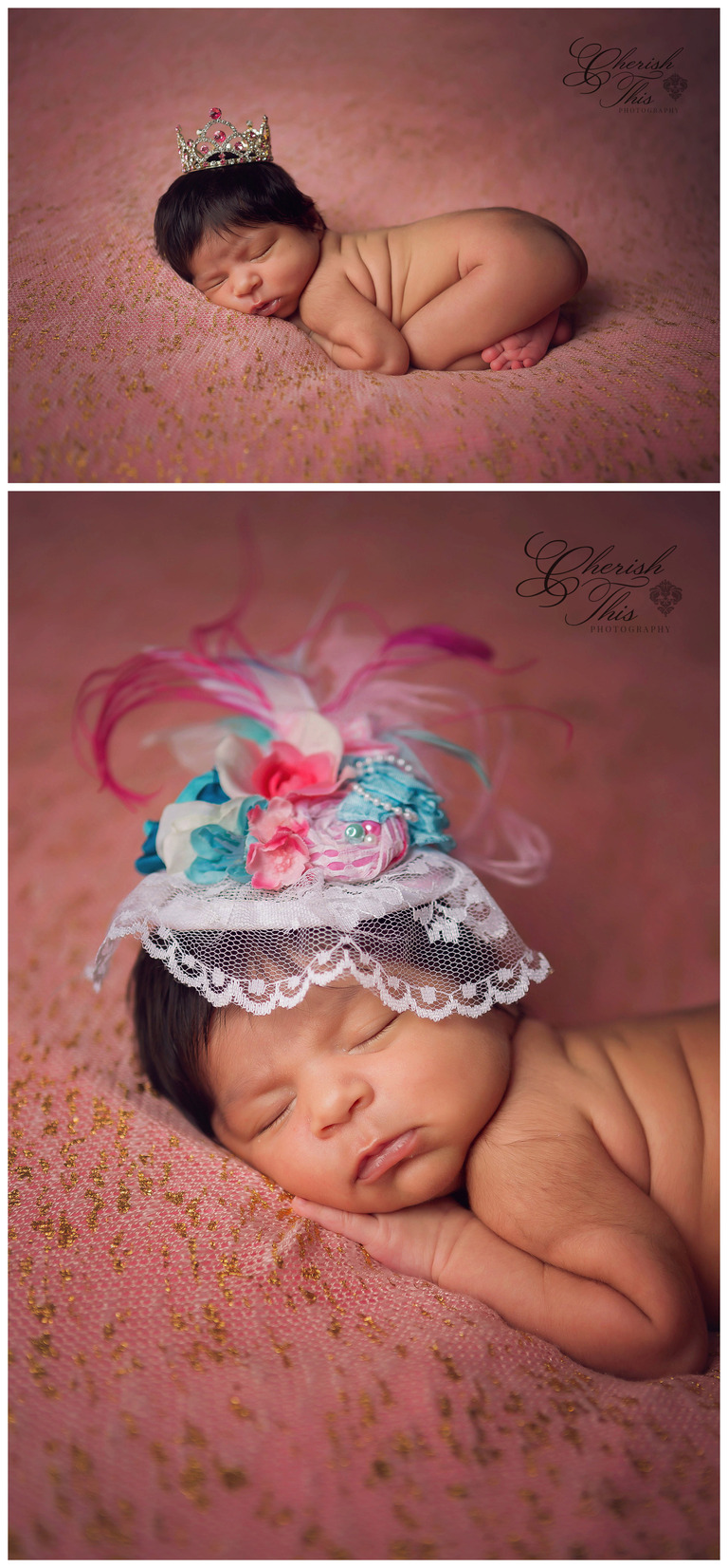 Houston Tx Newborn baby girl princess fascinator photo