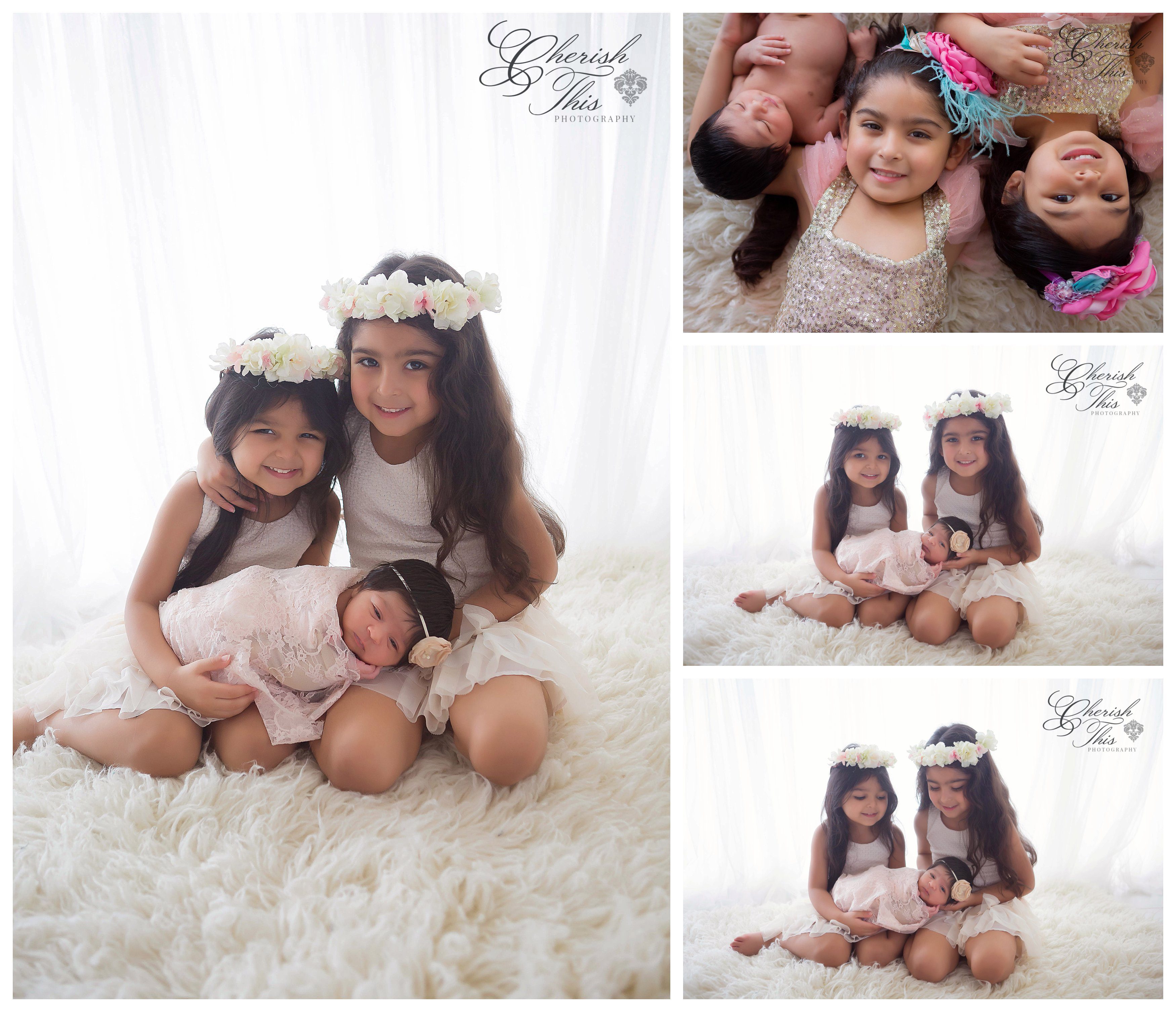 Houston Tx Newborn baby girl sisters sibling photo