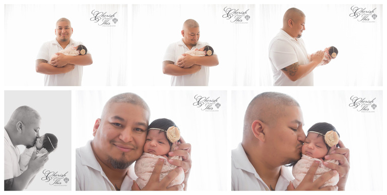 Houston Tx Newborn baby girl daddy snuggles photo