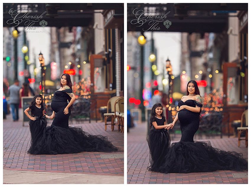 Downtown Houston Couture Maternity Photographer