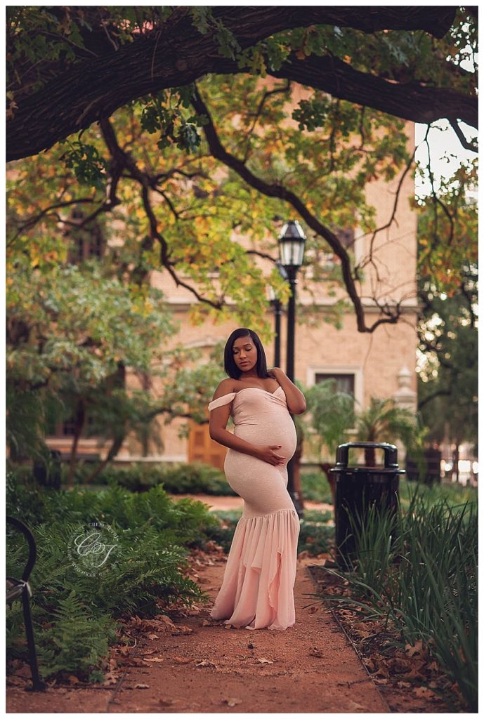Downtown Houston Couture Maternity Photographer