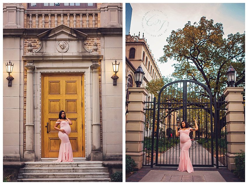 Downtown Houston Couture Maternity Photographer